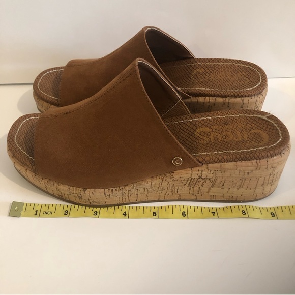 Circus by Sam Edelman, Brown Suede Slip On, Wedge Sandal - Picture 2 of 13
